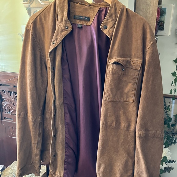 John Varvatos Tan Suede Shirt Jacket - Picture 1 of 4